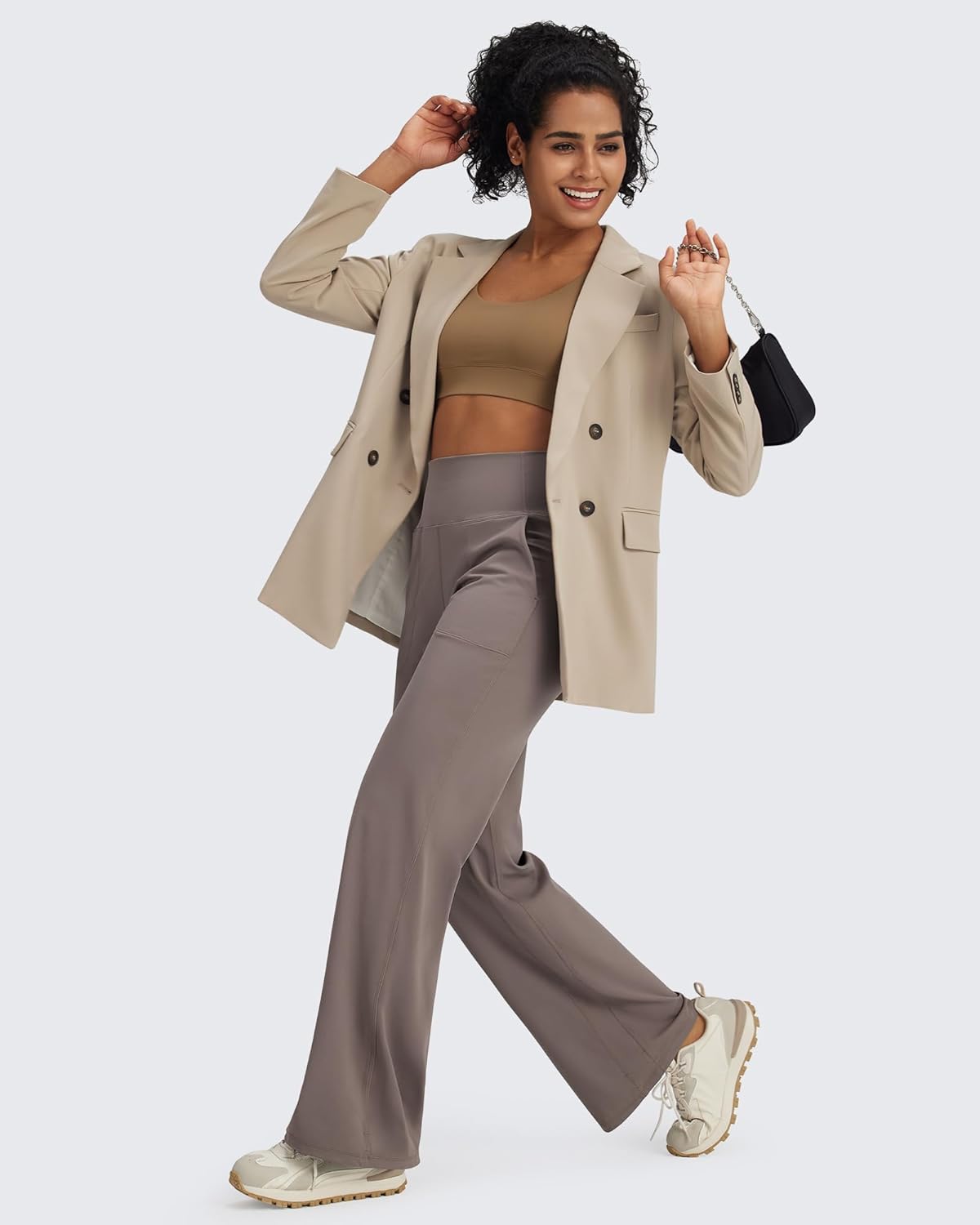 G4Free BareFeel Yoga Pants Women Wide Leg Pants with Pockets High Waisted Dress Pants Comfy Sweatpants 29"/31"/33"